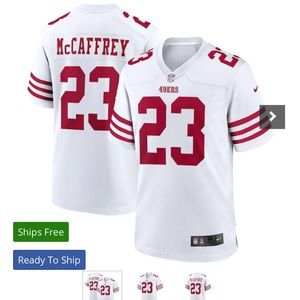 San Francisco 49ers McCaffrey White Jersey - NWT